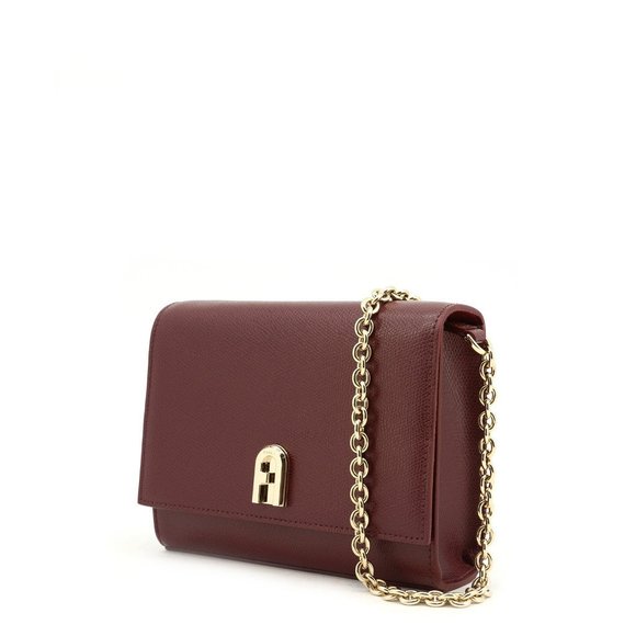 FURLA Bordeaux Gold Chain Shoulder Bag - Picture 2 of 3